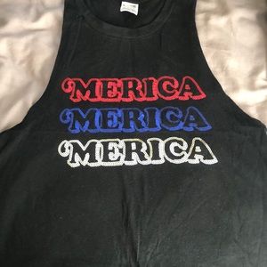 Pink merica muscle shirt